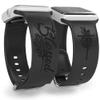Blessed with Cross and Flowers Watch Band compatible with Apple Watch Laser Engraved iWatch Band Silicone 38mm 40mm 41mm 42mm 44mm 45mm 46mm 49mm Strap Jesus Psalm Christian God Faith (Black, 38/40/41/42(Series 10)mm S/M) view 1