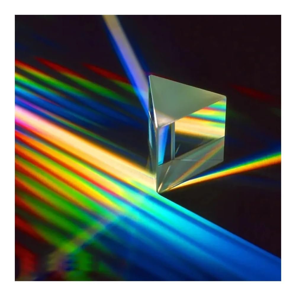 Microscope Rainbow Refraction 30x30x30/50/100/120/130/150/200mm Triangular Equilateral Prism Optical Science Experiment Quadratic(30x30x30x50mm)