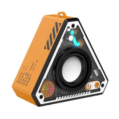 AZTWK Mini Wireless Speaker with Lights Waterproof Small Portable Speakers with 360 Surround Sound for Home Travel Outdoor,Orange