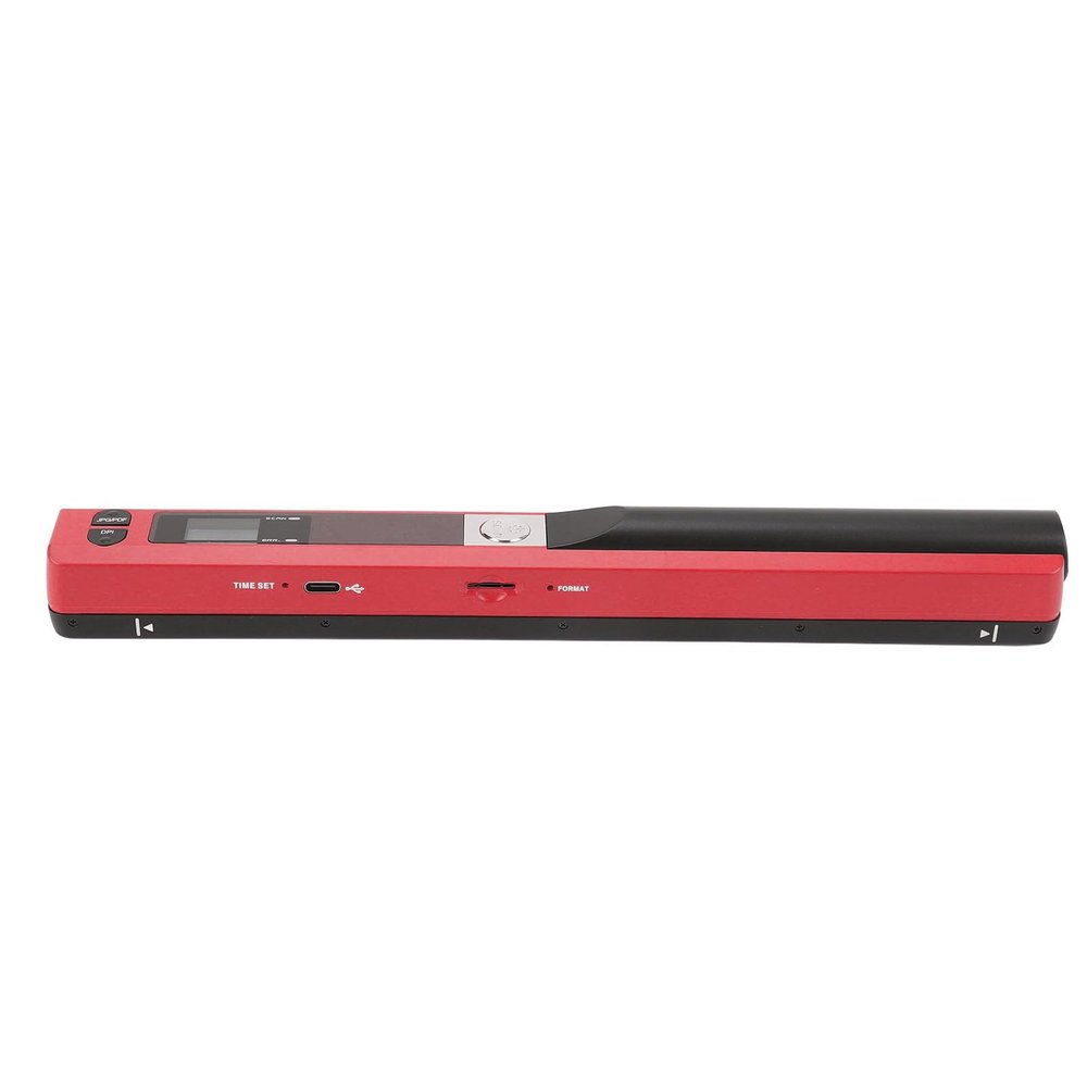 Portable Handheld 900 DPI Document Scanner for Home & Office Compact Mobile Image Scanner with Auto-Crop & Charging, Red (Compatible with, macOS,)