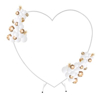 6.89FT Metal Heart Arch Heart Shaped Backdrop Stand, Wedding Arch for Banquets, Love Balloon Arch Frame for Photography, Weddings, Birthday Parties, Store Openings