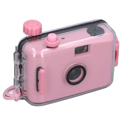 35mm Reusable Film Camera Snorkeling Shutter Speed 1/100s F/9 28MM Lens for Outdoor Adventures (Light Pink)