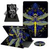 ACWDMKH Case for Samsung Galaxy Tab S7 FE 2021 / S8 Plus 2022 / S7 Plus 2020 12.4 Inch Case,360 Degree Rotating Swivel PU Leather Stand Flip Folio Cover with Auto Wake/Sleep,Golden Dragonfly view 1