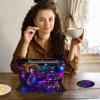 ACWDMKH Case for Samsung Galaxy Tab S7 FE 2021 / S8 Plus 2022 / S7 Plus 2020 12.4 Inch Case,360 Degree Rotating Swivel PU Leather Stand Flip Folio Cover with Auto Wake/Sleep,Purple Glitter Moon view 3