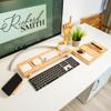 asrincodesigns Personalized Wood Desk Organizer Set, Home Office Desk Storage, Docking Station Desk Trays, Phone Holder, Custom Monogram view 4