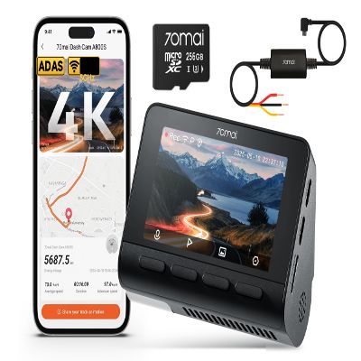 A800S Dash Cam+UP02 Hardwire Kit+256GB SD Card 4K Dash Cam with ADAS Built GPS & 5GHz WiFi 24H Parking Mode Time-Lapse Recording Super Night Vision