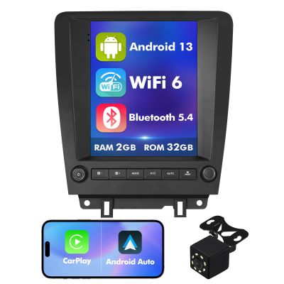 9.7 Inch IPS Touchscreen Android 12 Car Stereo for Ford Mustang 2010-2014 with Wireless CarPlay & Android Auto 2+32GB Car Radio, Support GPS, WiFi 6, Bluetooth,5.4, FM Radio, Backup Camera, SWC, USB