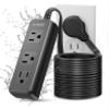 EIGSO 25 FT Outdoor Extension Cord, IPX6 Grade Waterproof Power Strip with 3 Outlets, Anti-Electric Shock, Weatherproof for Outdoor Patio Garden, Black view 1