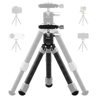 LEOFOTO Carbon Fiber Mini Table Tripod with Ball Head for Camera, Lightweight Desktop Tripod with Base, 1/4" Arca QR Plate for Phone Adaptor/Projector, Max Height 10.43", Max Load 11LB, MT-02C Plus
