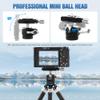 LEOFOTO Carbon Fiber Mini Table Tripod with Ball Head for Camera, Lightweight Desktop Tripod with Base, 1/4" Arca QR Plate for Phone Adaptor/Projector, Max Height 10.43", Max Load 11LB, MT-02C Plus view 4