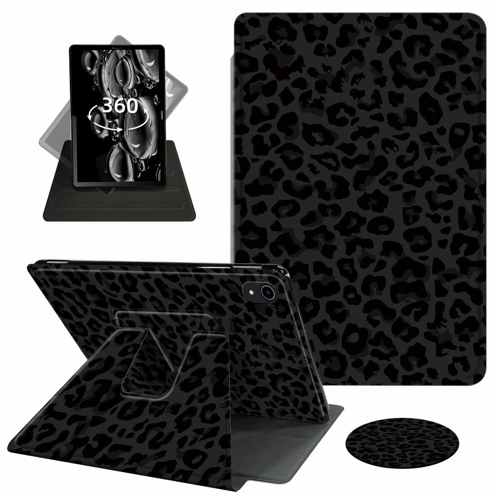 ACWDMKH for iPad 10th Generation Case 2022,for iPad 10.9 Inch Case,360 Degree Rotating Swivel PU Leather Stand Flip Folio Cover with Auto Wake/Sleep,Black Green Leopard