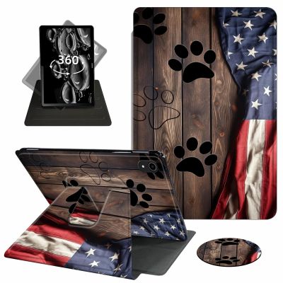 ACWDMKH for iPad 10th Generation Case 2022,for iPad 10.9 Inch Case,360 Degree Rotating Swivel PU Leather Stand Flip Folio Cover with Auto Wake/Sleep,Wood Flag Paw