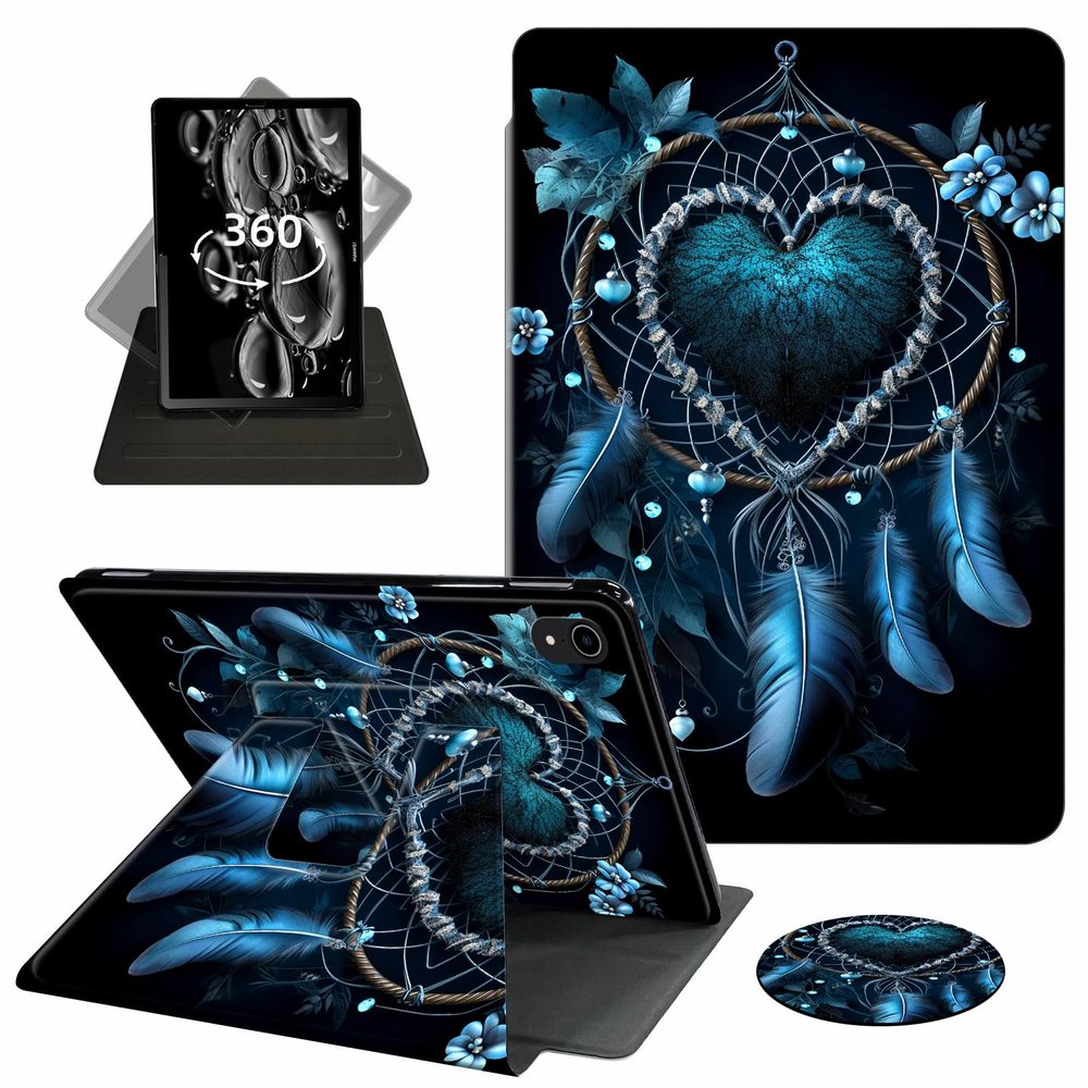 ACWDMKH for iPad 10th Generation Case 2022,for iPad 10.9 Inch Case,360 Degree Rotating Swivel PU Leather Stand Flip Folio Cover with Auto Wake/Sleep,Blue Dream Catcher