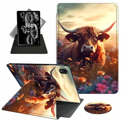 ACWDMKH for iPad 10th Generation Case 2022,for iPad 10.9 Inch Case,360 Degree Rotating Swivel PU Leather Stand Flip Folio Cover with Auto Wake/Sleep,Cute Cow Flower