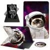 ACWDMKH for iPad 10th Generation Case 2022,for iPad 10.9 Inch Case,360 Degree Rotating Swivel PU Leather Stand Flip Folio Cover with Auto Wake/Sleep,Funny Space Cat view 1