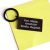 Eat Sleep Amateur Radio Repeat Black Stainless Steel Keychain, Gifts from Amateur Radio Enthusiasts to Friends and Family for Christmas view 3