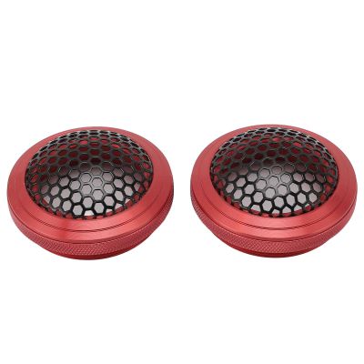 2Pcs Speaker Grill Covers, Round Car Speaker Grill Cover, 2.13 Outer, 1.75 Inner, Metal Mesh Car Speaker Subwoofer Guard Protector for Home Car Boat Speakers (Red)