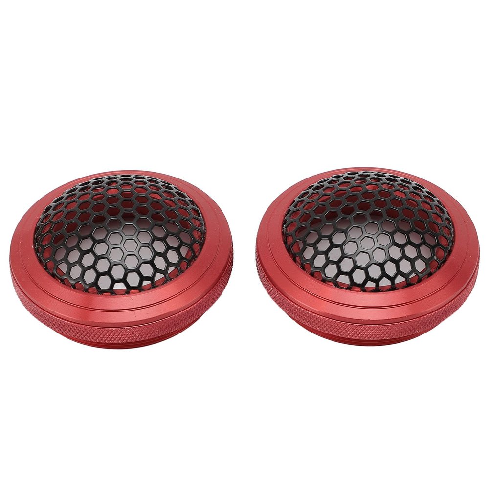 2Pcs Speaker Grill Covers, Round Car Speaker Grill Cover, 2.13 Outer, 1.75 Inner, Metal Mesh Car Speaker Subwoofer Guard Protector for Home Car Boat Speakers (Red)