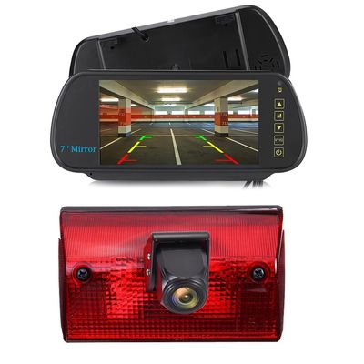 18mm HD Car Third Roof Top Mount Brake Light 3 Rear View Camera Parking Safety Assistant, for Benz Sprinter 2-T 3-T 4-T 5-T Kasten B901 B902 B903 B904 B905 616 CDI (with 4.3-inch Rearview Mirror)