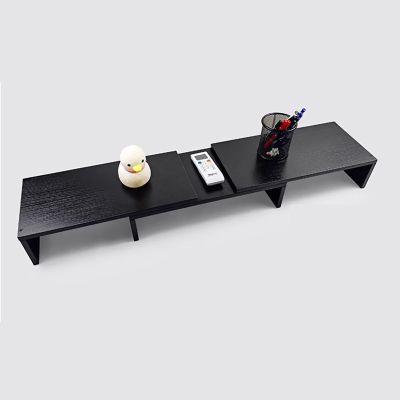 Elitix Corner Monitor Stand Office Monitor Storage Stand for 2 Monitors, Dual Screen Monitor Riser for Corner Cubicle, Desktop Computer Organizer Rack, Notebook Shelves(Black,240mm (9 1/2"))