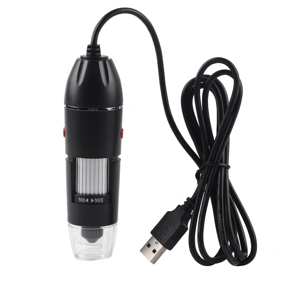 500X USB Handheld Electronic Microscope for Laptop, Computer, with LED Light, Focusing Adjustment, Holder Platform, Suitable for Industrial PCB Checking, Jewelry Appraisal,