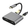 ZIRANU Two HDMI2.0 USB C Hubs 4K Display Docking Station with Power Delivery Fast Charging and USB3.0 Port for Laptops view 1