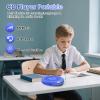 Gueray CD Player Portable CD Dsicman: with Earphones for Car with Anti-Skip Shockproof with LCD Display Support PROG Memory Repeat Function (Blue) view 2