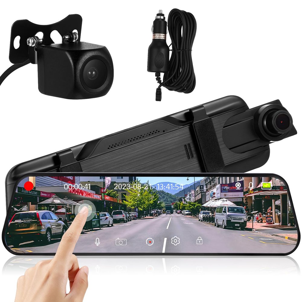 10.1 Inch Full Screen Driving Camera 170 Wide Angle Dash Recorder Rear View Camera Loop Recording Parking Monitoring Night Dash Cam Alternative