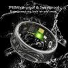 little meatball Smart Ring - Fitness Tracker with Sleep Monitor, Pedometer & 20+ Exercise Modes, IP68 Waterproof, USB Rechargeable, Stainless Steel Retro-Fashion (Black) (8#18.2mm) view 2