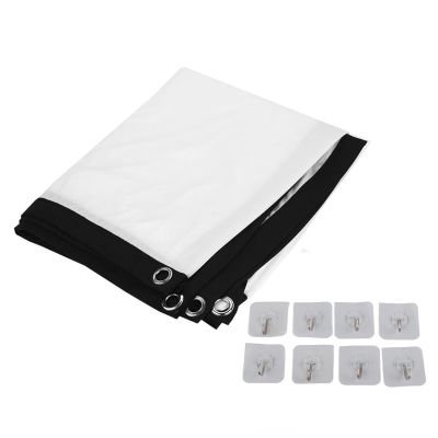 60 100inch 16:9 HD Projector Screen, 3D Film Compatible, Portable Foldable Screen Curtains with Hooks, for Home Theater Movie, Classroom, Conference Room, Public Display (MultizenicT4UJ1Mgj-03)