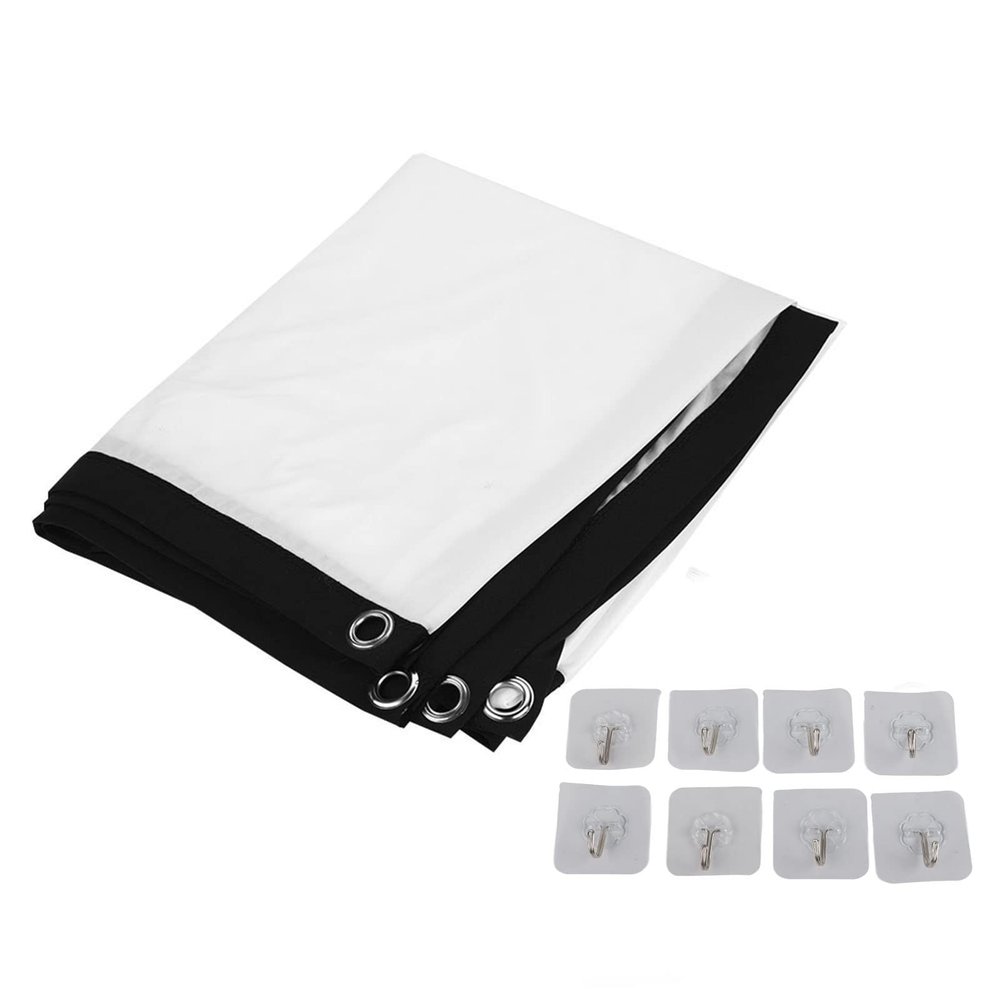 60 100inch 16:9 HD Projector Screen, 3D Film Compatible, Portable Foldable Screen Curtains with Hooks, for Home Theater Movie, Classroom, Conference Room, Public Display (MultizenicT4UJ1Mgj-03)