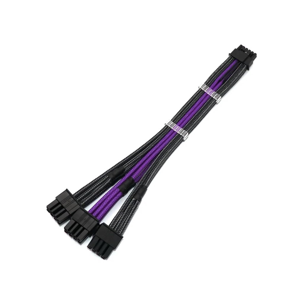 Chunsu 12VHPWR Power Cable 12+4/16Pin to 3x8Pin CPU/ATX/EPS Male PSU Cable for PSU 16awg(50,Carbon Purple)