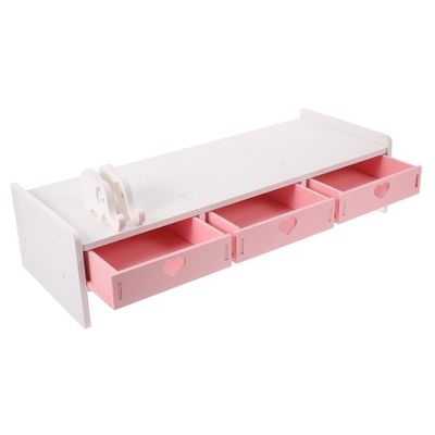 SECFOU Monitor Riser Drawer Increase The Elevated Computer Monitor Stand White Desktop Stand