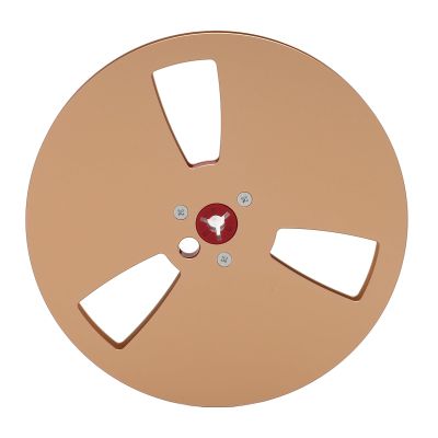 1/4 7 Inch Empty Tape Reel, 3 Holes 7inch Open Reel Sound Tape Empty Reel, Aluminum Alloy Universal Empty Tape Reel Universal for Reel to Reel (Gold)