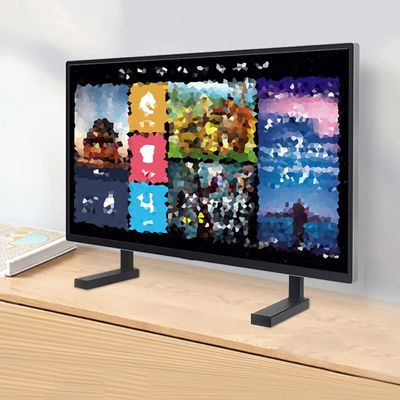 Desktop TV Stand, Desktop TV Base, Adjustable Hook Hole Distance, Suitable for 50-75 Inch LED Screen Displays