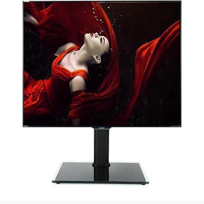 Desktop TV Stand with 8mm Thick Tempered Glass Base and Multiple Protection Design, Suitable for 26-32 Inch Thin TVs