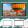 LIVCHLOE Portable 40'' 50'' 60'' Projector Screen Pull Down Projector Screen Retractable Ceiling Wall Mount Screen for Home Theater Meeting Room Indoor Outdoor, Easy to Roll Up(White,40inch16:9) view 1
