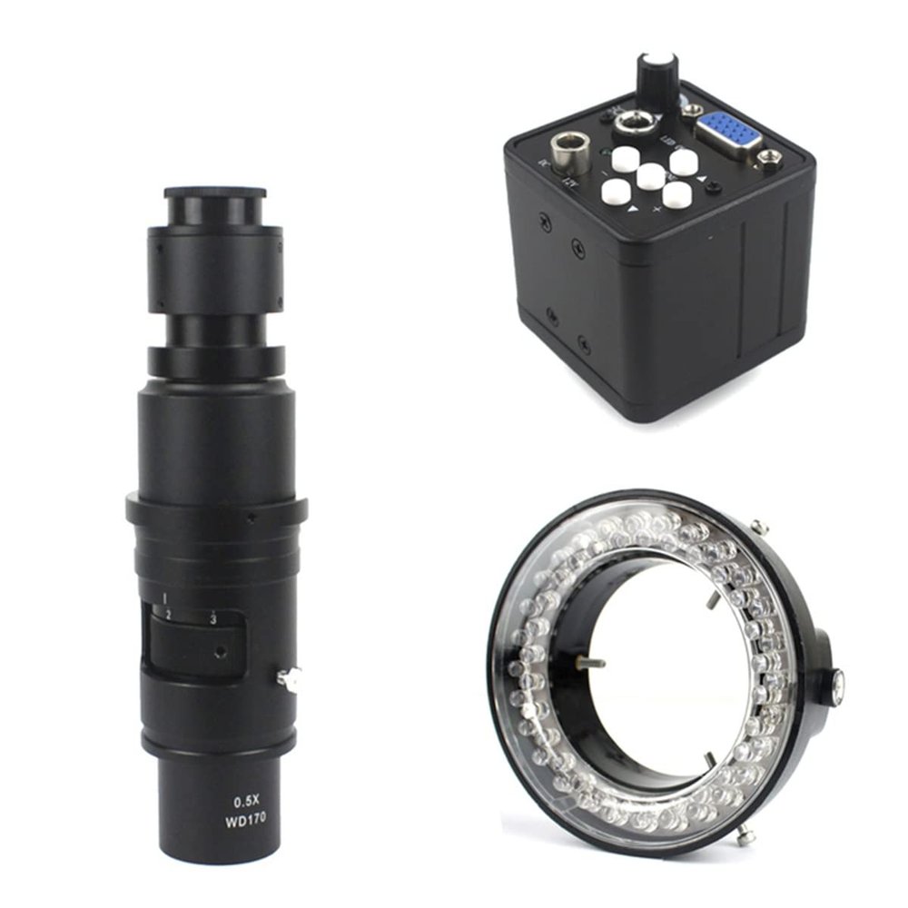 Lab Microscope Accessories 13MP VGA FHD 60FPS Microscope Camera C-Mount Lens Industrial Electronic Digital Microscope(90X WD170)