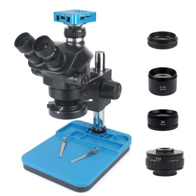 LIUZHENZHEN 1080P 48MP 2K 4K HDMI USB VGA Video Camera 50X 100X Simul Focal Stereo Trinocular Microscope Set for Phone Soldering PCB Repair(13MP USB HDMI)
