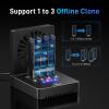 FIDECO M.2 NVMe Cloner and Data Eraser, 4-Bay SSD Cloner Dock with Foldable Cooling Fan, 40Gbps (4X 10Gbps, 2X 20Gbps) NVMe Duplicator, Support Offline Clone and Offline Data Eraser, Protect Privacy view 4