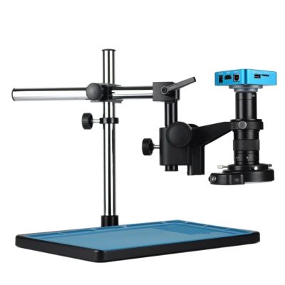LIUZHENZHEN 1080P HDMI USB Industrial Digital Video Microscope Camera + 300X C Mount Lens + Stand + 10-inch Display(B,180X)