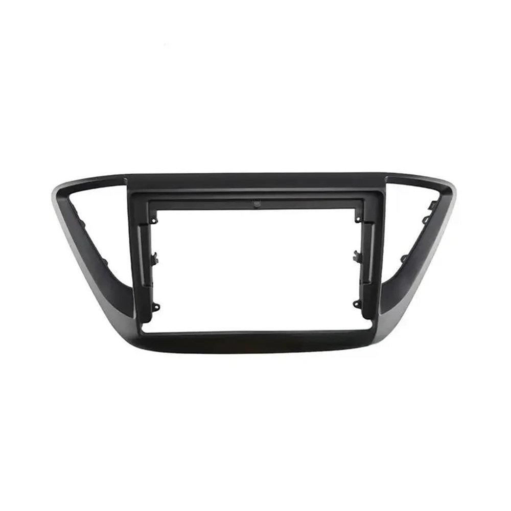 ZYRIOUV 9 Inch Car Frame Fascia Adapter Compatible with Hyundai Verna Accent 2016-2018 Android Radio Dask Kit Central Control Accessories(Black Frame)