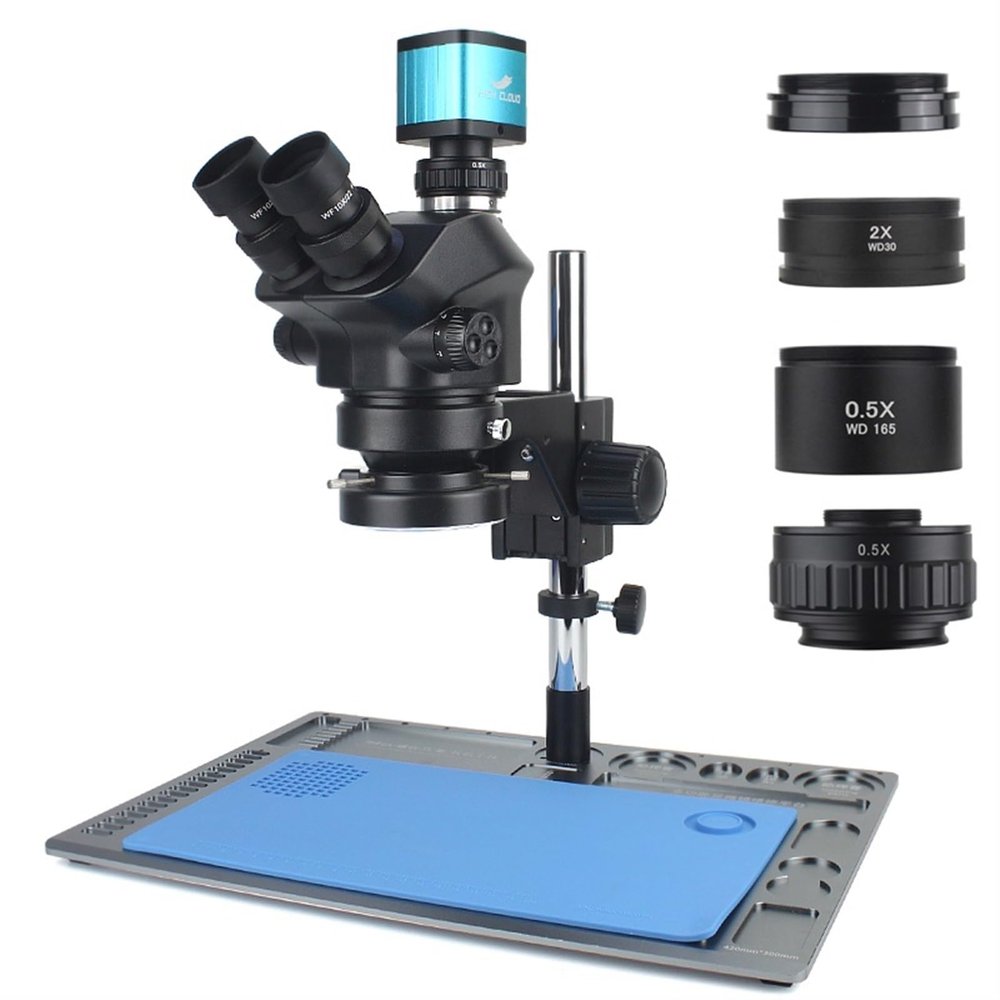 LIUZHENZHEN 2023 New 3.5X-100X Industrial Lab Simul Focal Adjustable Stereo Trinocular Microscope + 12MP 48MP 4K 1080P HDMI USB Video Camera(48MP 4K USB HDMI)