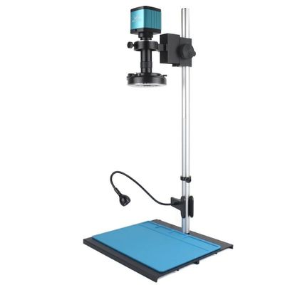 LIUZHENZHEN 48MP 4K 60FPS HDMI USB Industrial Video Microscope Digital Microscope Camera 130X Zoom C Mount Lens for Phone Repair Soldering(B Stand)