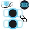 2pack Case for Tile by Life360 Sticker(2024),NOUKAJU Small Bluetooth Tracker Silicone Protective Cover(with Carabiner + Lanyard) Drop-Proof,Protective Case for Tile Sticker 2024 Glow at Night(Blue) view 1