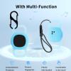 2pack Case for Tile by Life360 Sticker(2024),NOUKAJU Small Bluetooth Tracker Silicone Protective Cover(with Carabiner + Lanyard) Drop-Proof,Protective Case for Tile Sticker 2024 Glow at Night(Blue) view 2