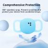 2pack Case for Tile by Life360 Sticker(2024),NOUKAJU Small Bluetooth Tracker Silicone Protective Cover(with Carabiner + Lanyard) Drop-Proof,Protective Case for Tile Sticker 2024 Glow at Night(Blue) view 3