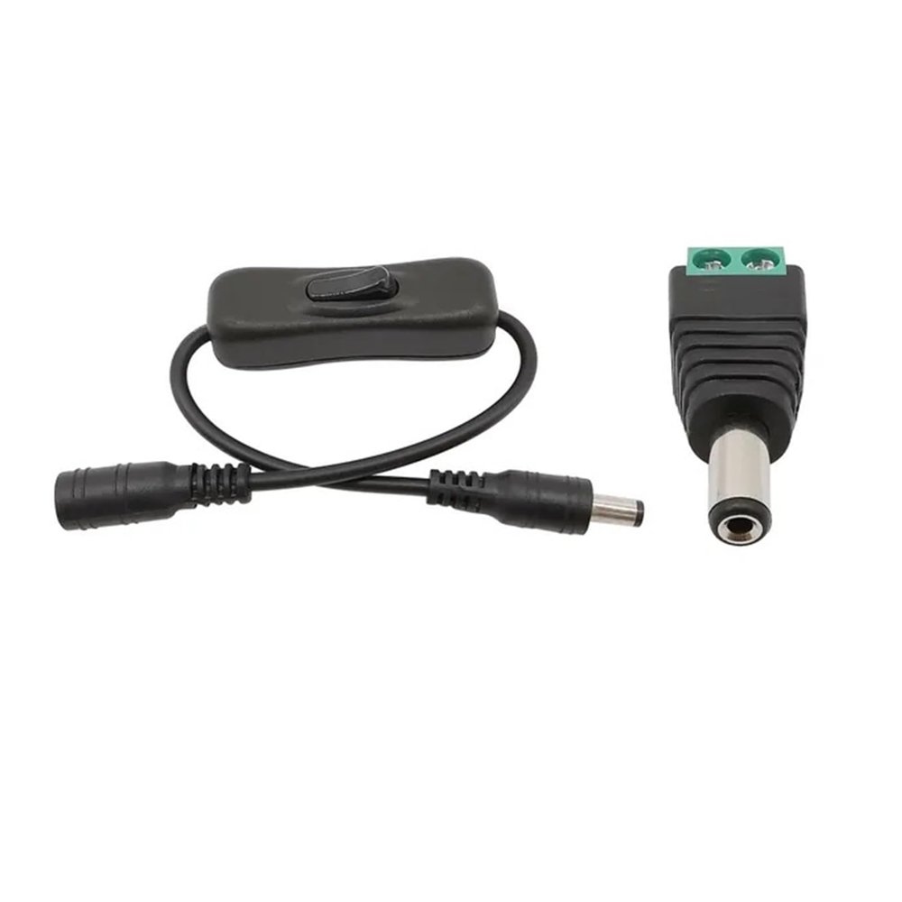 1Set DC 12V Inline 304 Switch Male Female Power Cable ON OFF Switch Power Connector Wire with 5.5 * 2.1mm DC Jack Connector BJXKHFPIV(1Set DC Male)