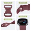 Vancle Bands for Fitbit Versa 4 / Versa 3 Bands, Fitbit Sense 2 / Sense Bands Women Men[6 Pack], Classic Soft Sport Replacement Strap for Fitbit Sense 2 / Versa 4 Smart Watch (Black + Navy Blue + Dark Gray + Dark Purple + Burgundy + Pine Green, Small view 3