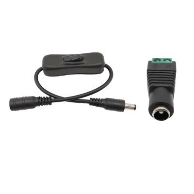 1Set DC 12V Inline 304 Switch Male Female Power Cable ON OFF Switch Power Connector Wire with 5.5 * 2.1mm DC Jack Connector BJXKHFPIV(1Set DC Female)